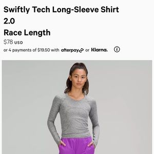 Lululemon Gray Long Sleeve Top NWOT